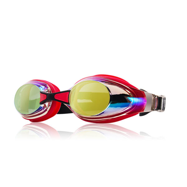 Wave Professional Swimming Goggles Waterproof and Anti-Fog for Men and Women, High-Definition Large Frame, Fashionable Electroplated Racing Goggles with Prescription Lenses