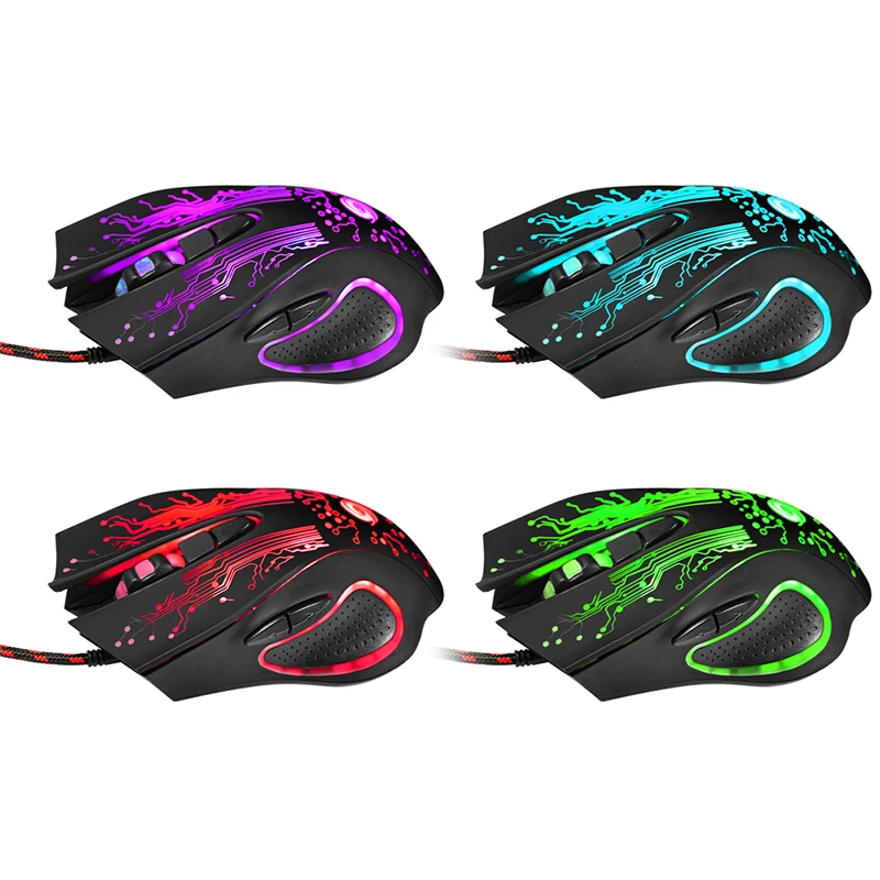 6D USB Wired Gaming Mouse 3200DPI 6 Buttons LED Optical Professional Pro Mouse Gamer Computer Mice For PC Laptop