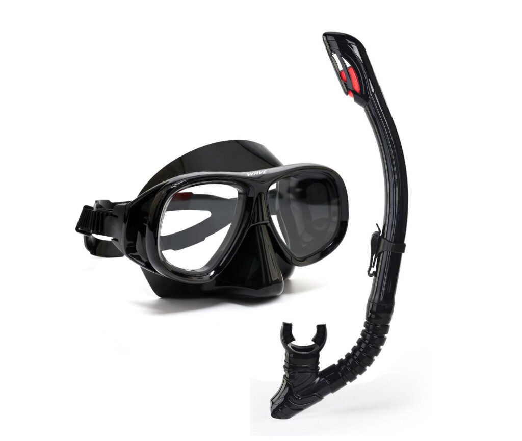 Wave Snorkeling Set Diving Goggles Diving Set Full Dry Breathing Apparatus with Prescription Lenses