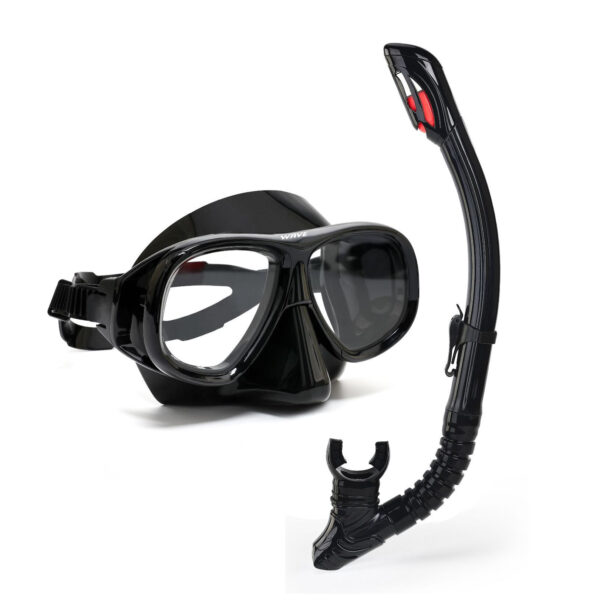 Wave Snorkeling Set Diving Goggles Diving Set Full Dry Breathing Apparatus with Prescription Lenses
