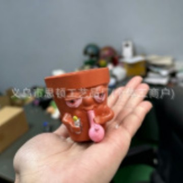 Cross-border new smoking flower pot simulation spoof Funny Valentine's Day gift home decoration resin decoration artwork