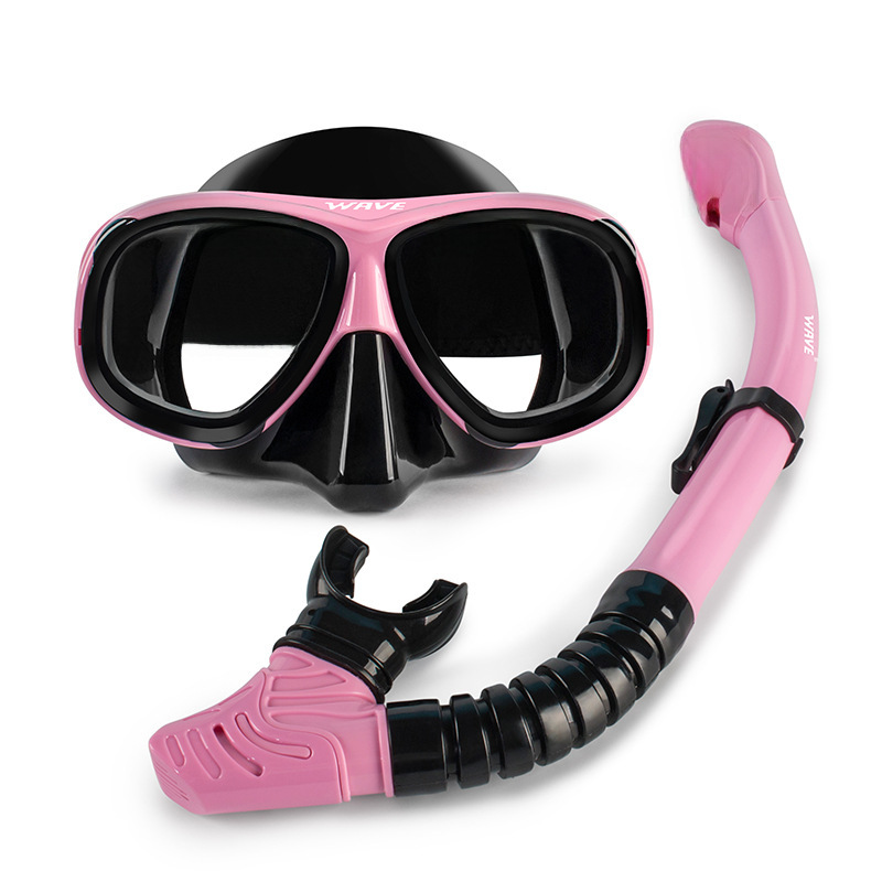 Wave Snorkeling Set Diving Goggles Diving Set Full Dry Breathing Apparatus with Prescription Lenses