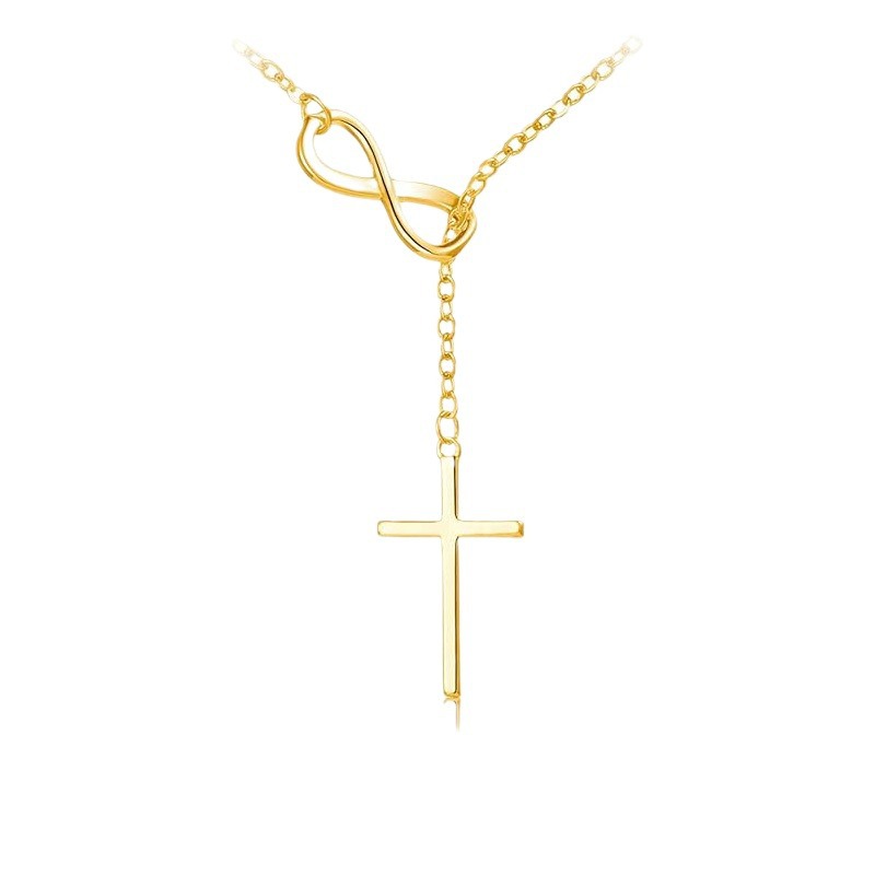 Cross-border Explosions Simple 8-character Cross Necklace Jewelry European and American Women's Fashion Explosions Clavicle Chain