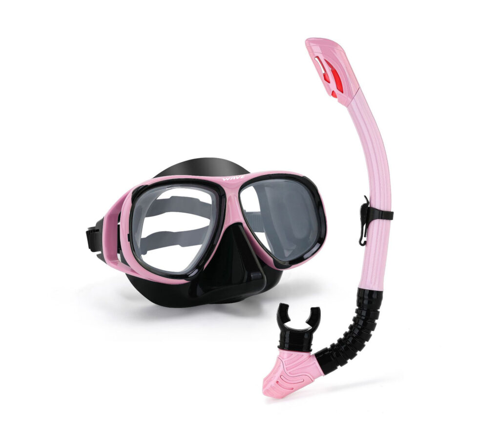 Wave Snorkeling Set Diving Goggles Diving Set Full Dry Breathing Apparatus with Prescription Lenses