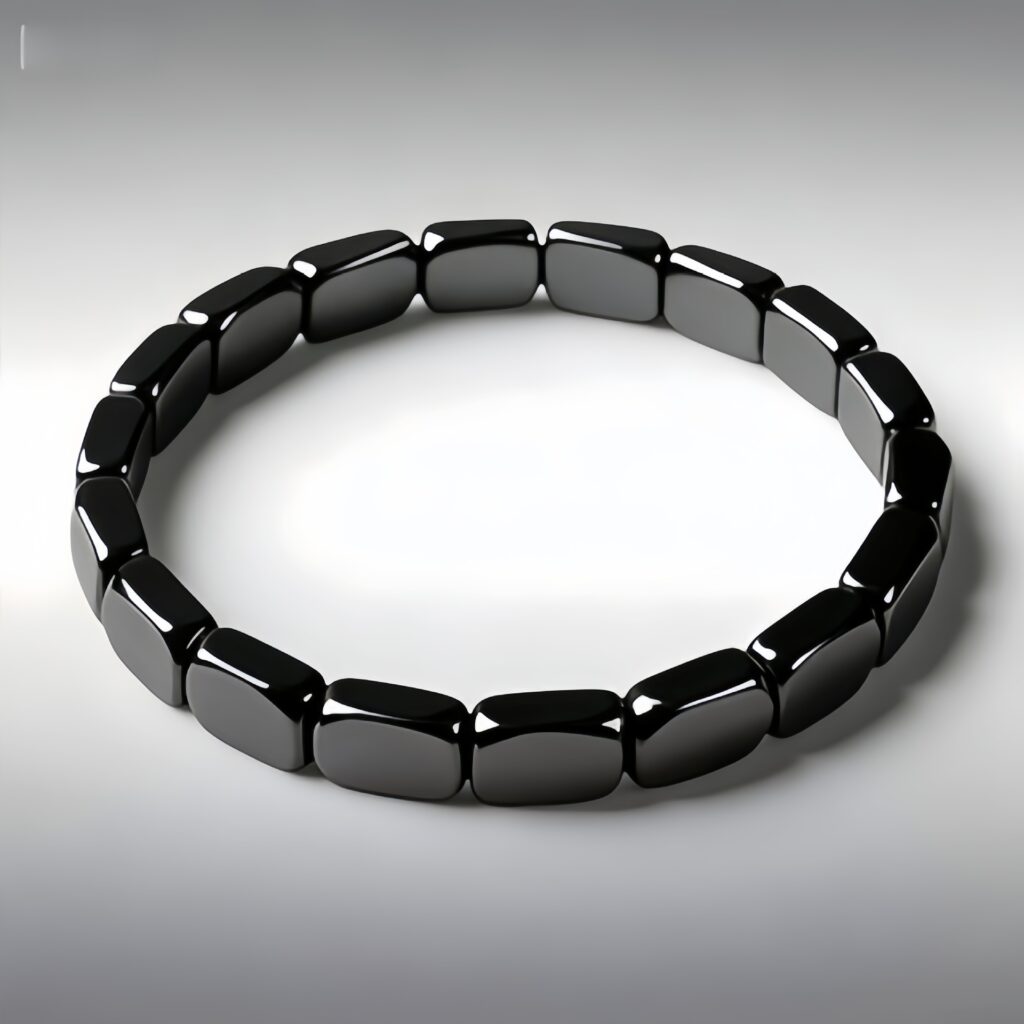 Cross-Border European and American Fashion Hot-Selling Hematite Black Gallstone Elastic Square Beaded Unisex Bracelet Jewelry Wholesale