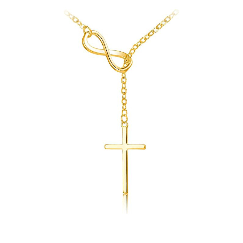 Cross-border Explosions Simple 8-character Cross Necklace Jewelry European and American Women's Fashion Explosions Clavicle Chain