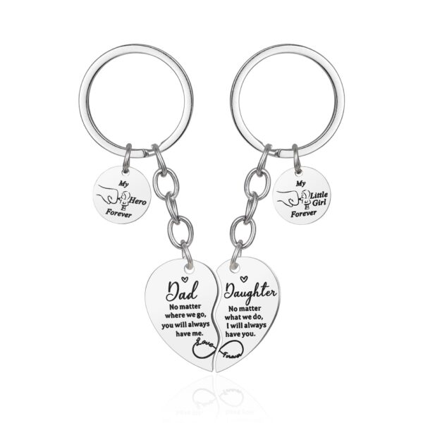 Mother's Day Keychain Women's Rose Gold Engraved Flower Pendant Keychain Love Puzzle Keychain Set