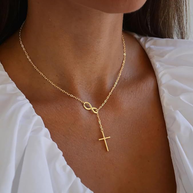 Cross-border Explosions Simple 8-character Cross Necklace Jewelry European and American Women's Fashion Explosions Clavicle Chain