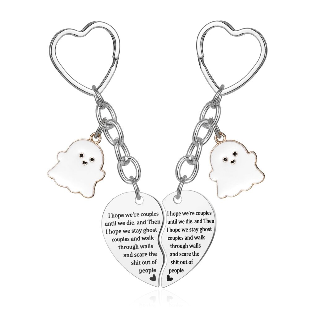 Mother's Day Keychain Women's Rose Gold Engraved Flower Pendant Keychain Love Puzzle Keychain Set