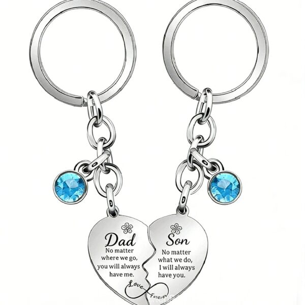 Mother's Day Keychain Women's Rose Gold Engraved Flower Pendant Keychain Love Puzzle Keychain Set