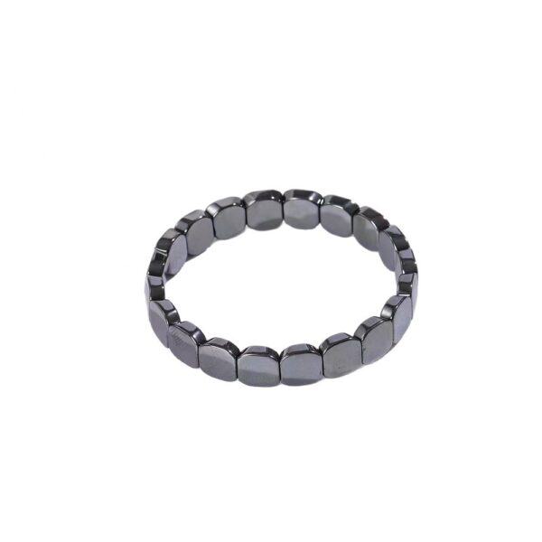 Cross-Border European and American Fashion Hot-Selling Hematite Black Gallstone Elastic Square Beaded Unisex Bracelet Jewelry Wholesale