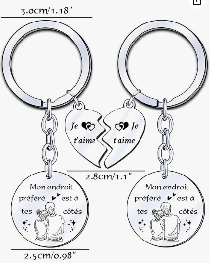 Mother's Day Keychain Women's Rose Gold Engraved Flower Pendant Keychain Love Puzzle Keychain Set