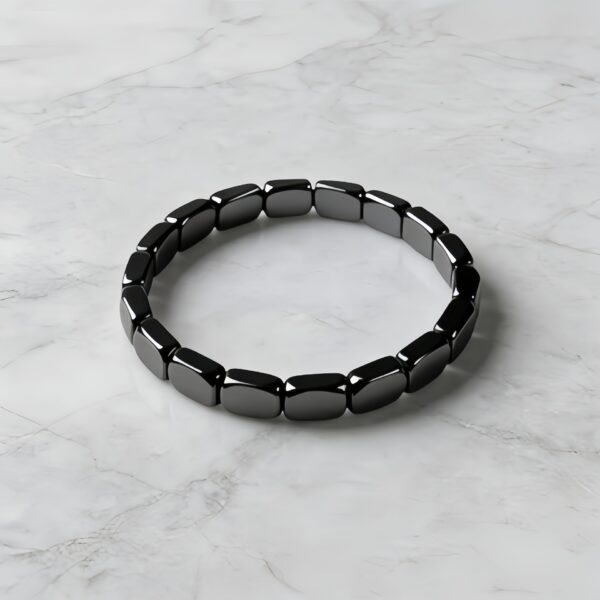 Cross-Border European and American Fashion Hot-Selling Hematite Black Gallstone Elastic Square Beaded Unisex Bracelet Jewelry Wholesale