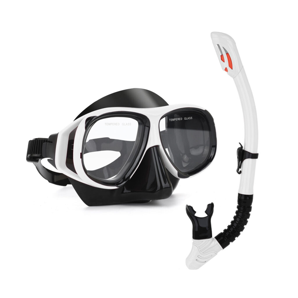 Wave Snorkeling Set Diving Goggles Diving Set Full Dry Breathing Apparatus with Prescription Lenses