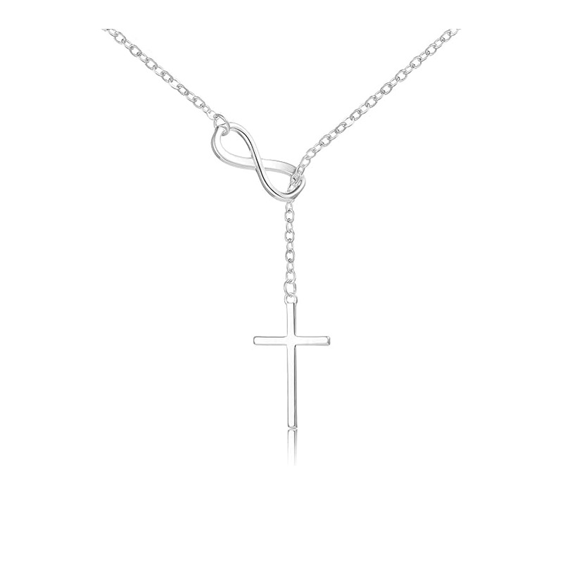 Cross-border Explosions Simple 8-character Cross Necklace Jewelry European and American Women's Fashion Explosions Clavicle Chain