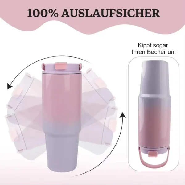 With Straw Double-layer Insulation Cold Hot Travel Mug Vacuum Flask Car Water Bottle Thermos Cup Stainless Steel Insulated Mug